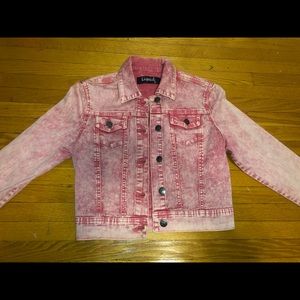 Acid Wash Pink Denim Jacket